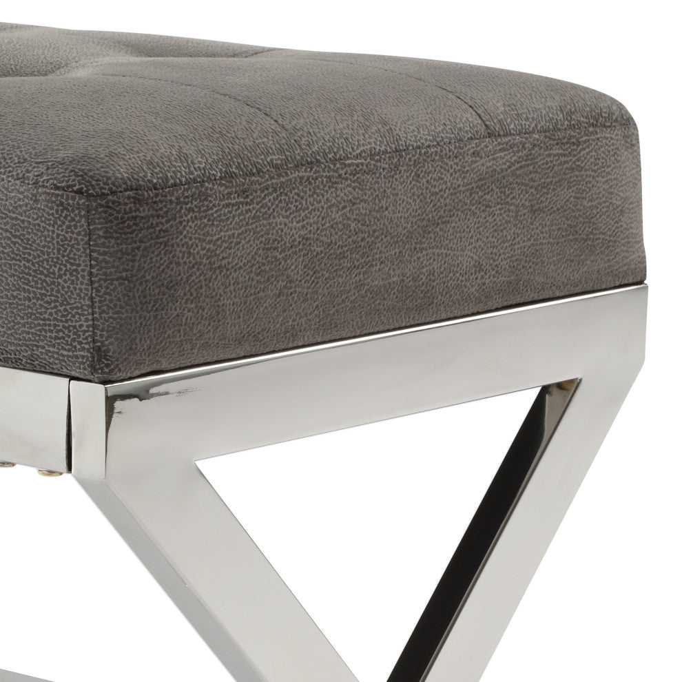 New Uttermost Bijou Gray Fabric Bench
