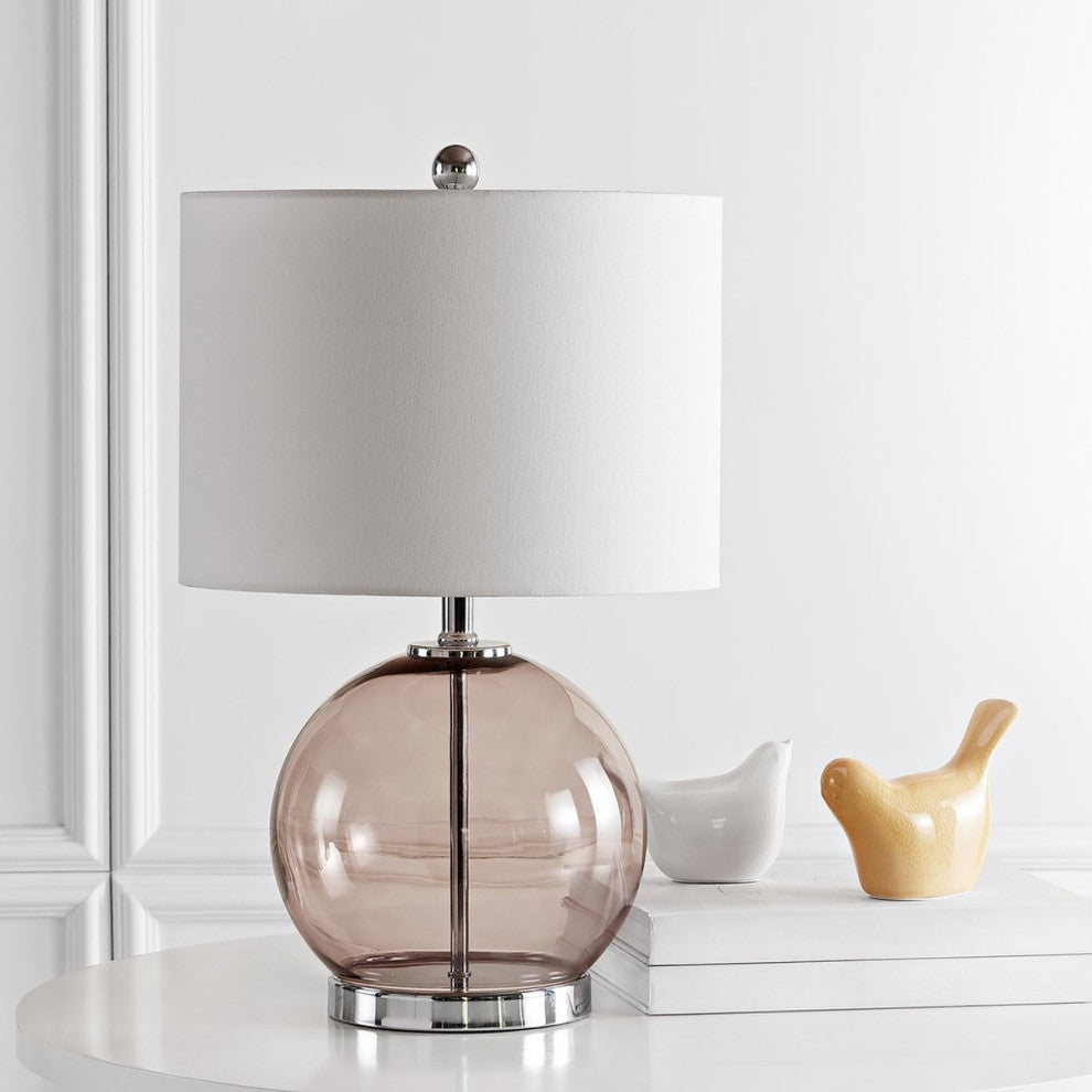 Safavieh Lonni Table Lamp Set of 2 Smoked Grey Glass