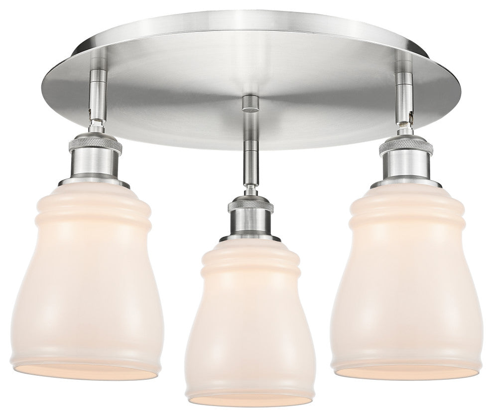 Innovations Ellery 3 16.5" Flush Mount Satin Nickel