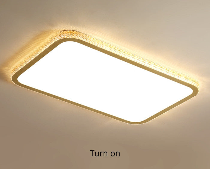 Abbiategrasso | Rectangle Crystal LED Ceiling Light, Black, Brightness Dimmable