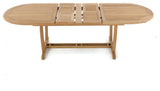 13-Piece Outdoor Teak Dining Set: 117" Masc Oval Extn Table, 12 Devon Arm Chairs