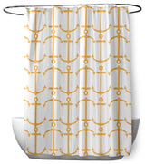 70"Wx73"L Anchor Pattern Shower Curtain, Egg Yolk Yellow