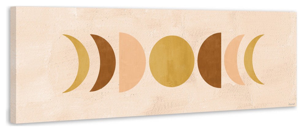 "Moon Phases Cycle" Painting Print on Wrapped Canvas, 60x20