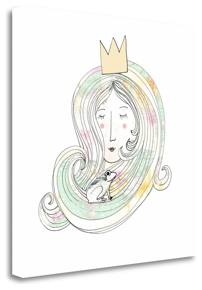 "The Princess And The Frog" By Sarah Ogren, Giclee Print on Gallery Wrap Canvas