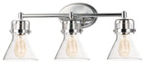 Maxim 26113 Seafarer 24" Seedy Glass Bathroom Light - Polished Chrome