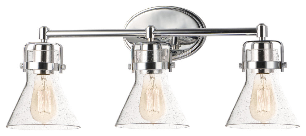Maxim 26113 Seafarer 24" Seedy Glass Bathroom Light - Polished Chrome