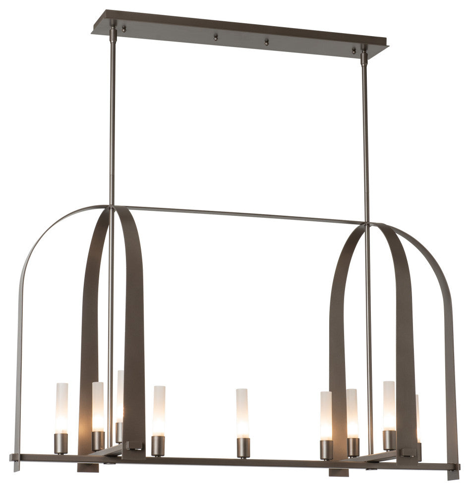 Triomphe 9-Light Linear Pendant Dark Smoke Frosted Glass