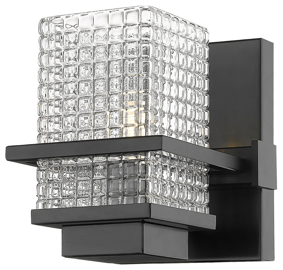 Innovations 310-1W-BK-CL-LED 1-Light Bath Vanity Light, Black