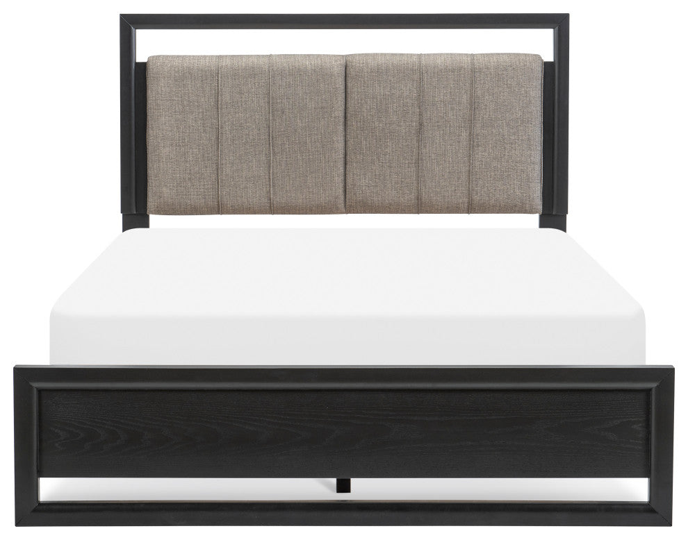 Avery Beige and Black Platform Bed