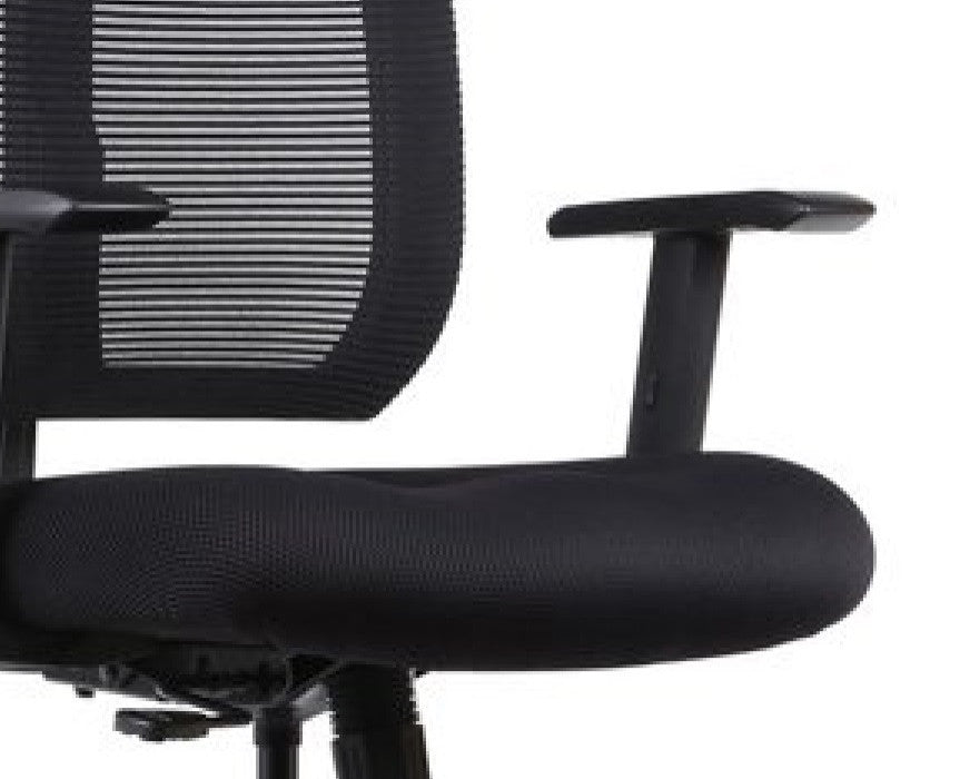 Contemporary Swiveling Office Chair, Padded Polyester Seat With Breathable Back