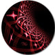 Fractal Purple Dense Stripes, Abstract Art Disc Metal Artwork, 36"