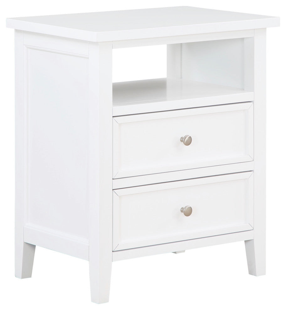 Walker White 2 Drawer Nightstand