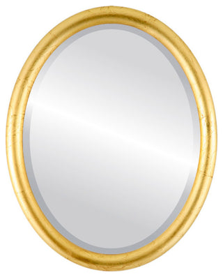 Pasadena Framed Oval Mirror, Gold Leaf, 19"x25"