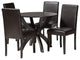 Bobbi Espresso Brown Faux Leather 5-Piece Dining Set