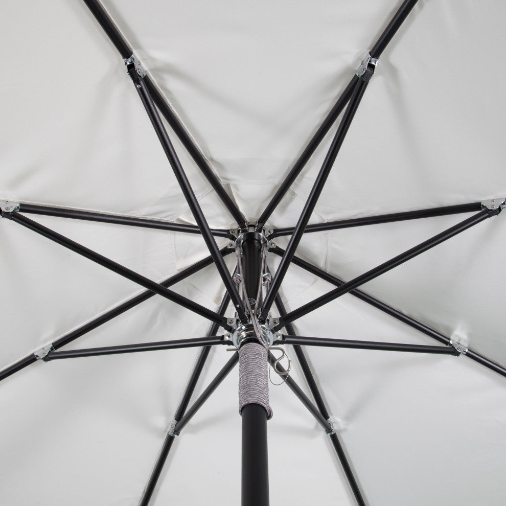 9' Round Double Pulley Commercial Contract Umbrella, Black, Graphite