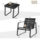 Costway 3PCS Patio Bistro Furniture Set Glass Top Table Garden Deck Black
