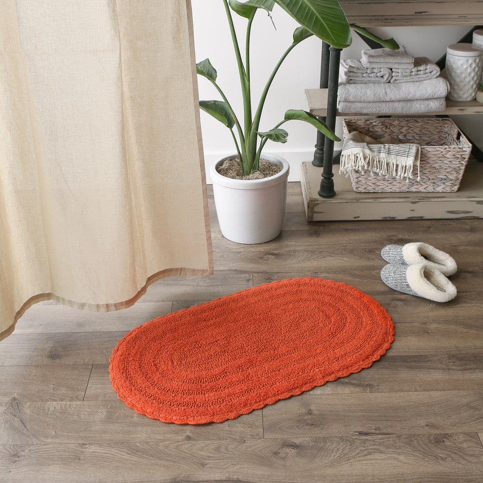 Spice Large Oval Crochet Bath Mat