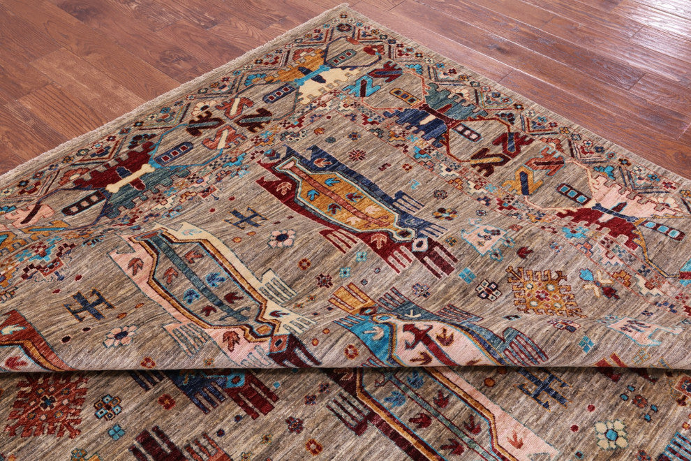 8' 10" X 12' 2" Hand-Knotted Tribal Fine Serapi Rug - Q12144
