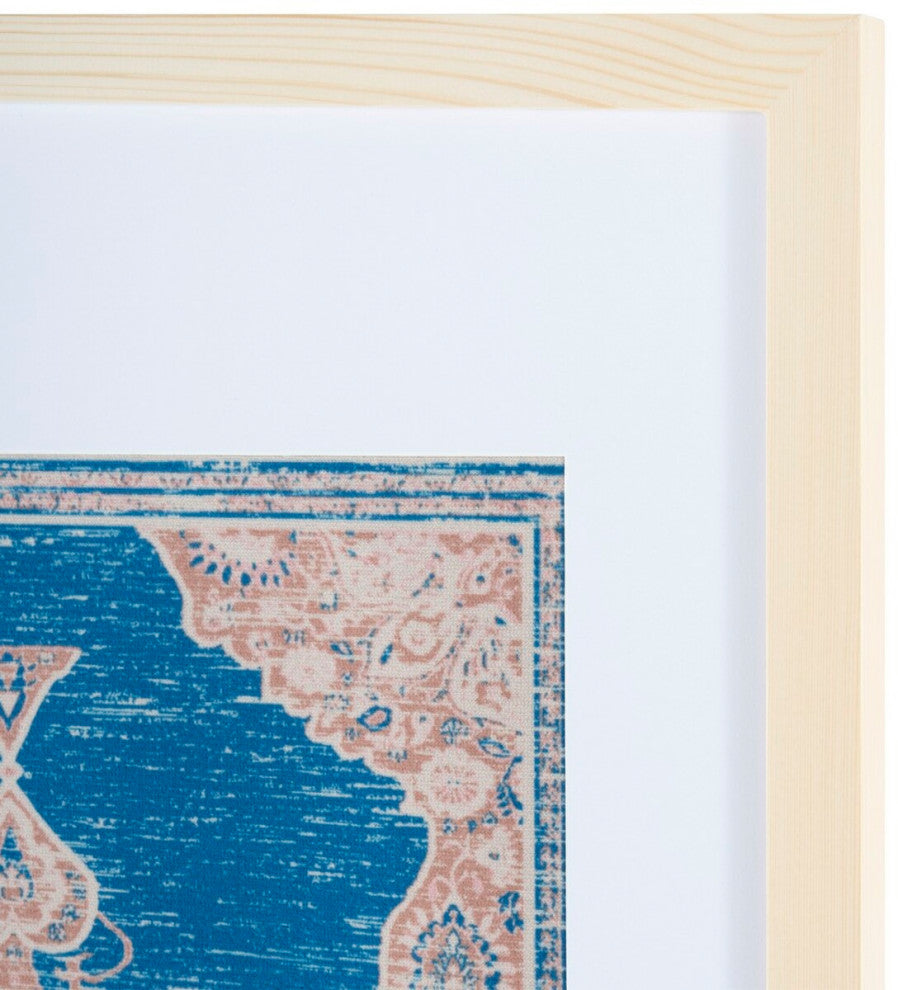 Safavieh Chartrelle 29" Blue/Pink Framed Textile Wall Art