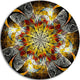 Symmetrical Golden Flower, Floral Digital Art Disc Metal Artwork, 38"