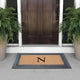 Rubber And Coir, Black/Beige  24"x39" Heavy Duty Outdoor Monogrammed Doormat, N