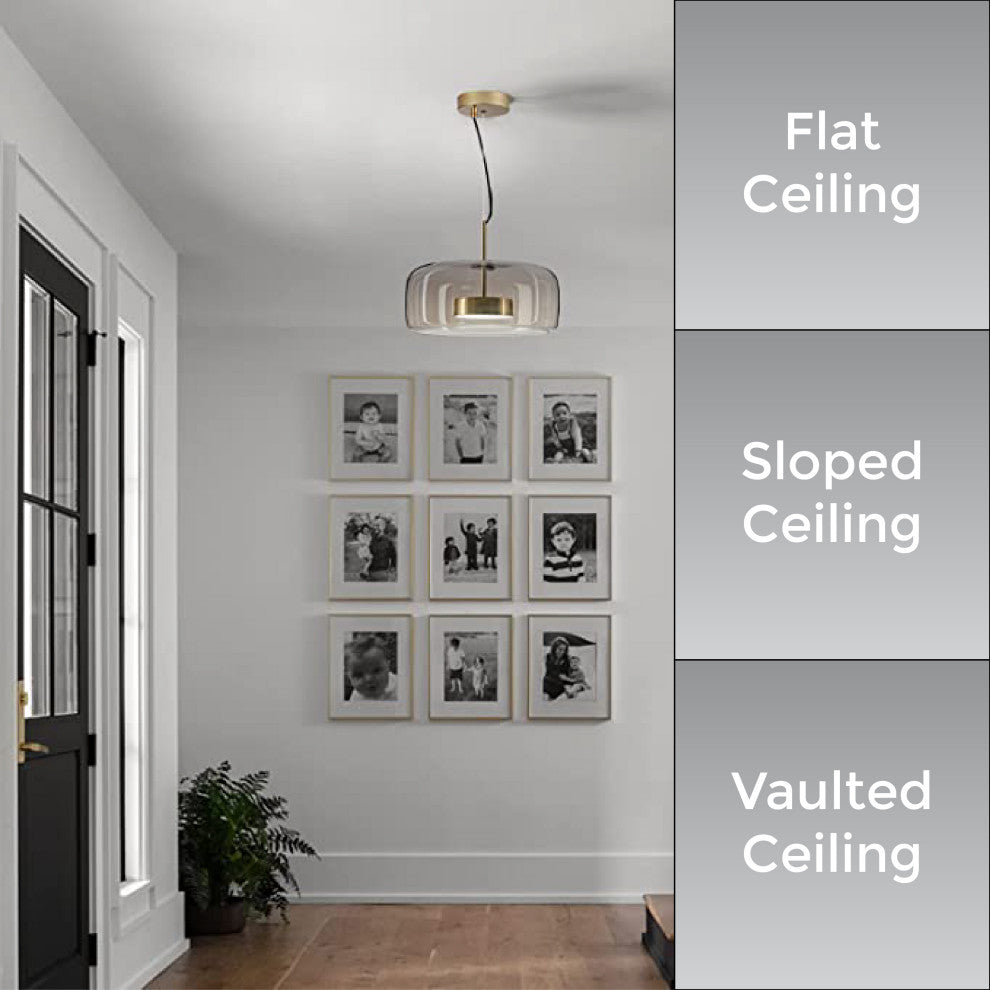 6.7 Inch large pendant light Smoke Gray modern light fixtures Vintage bar lights