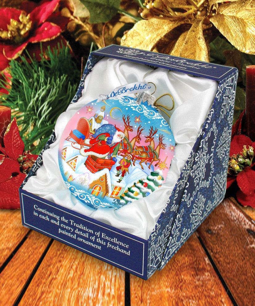 Hand Painted Scenic Glass Ornament Special Delivery Ball, Limited Edition