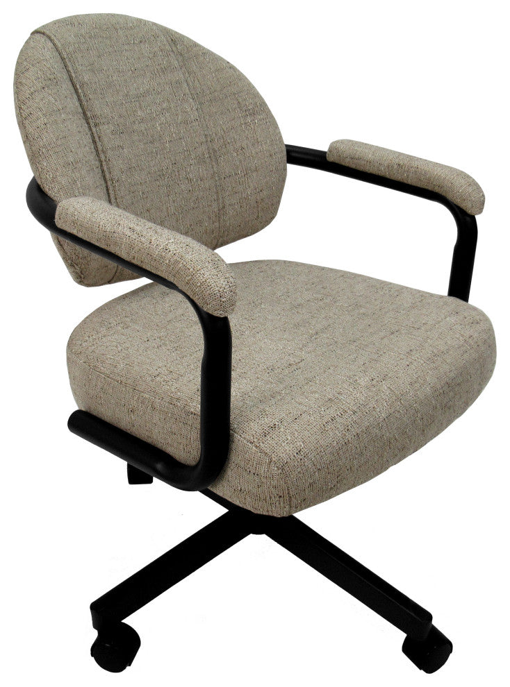 M-70 Caster Swivel Tilt Kitchen Chair with Wheels, Hemsath Driftwood - Black