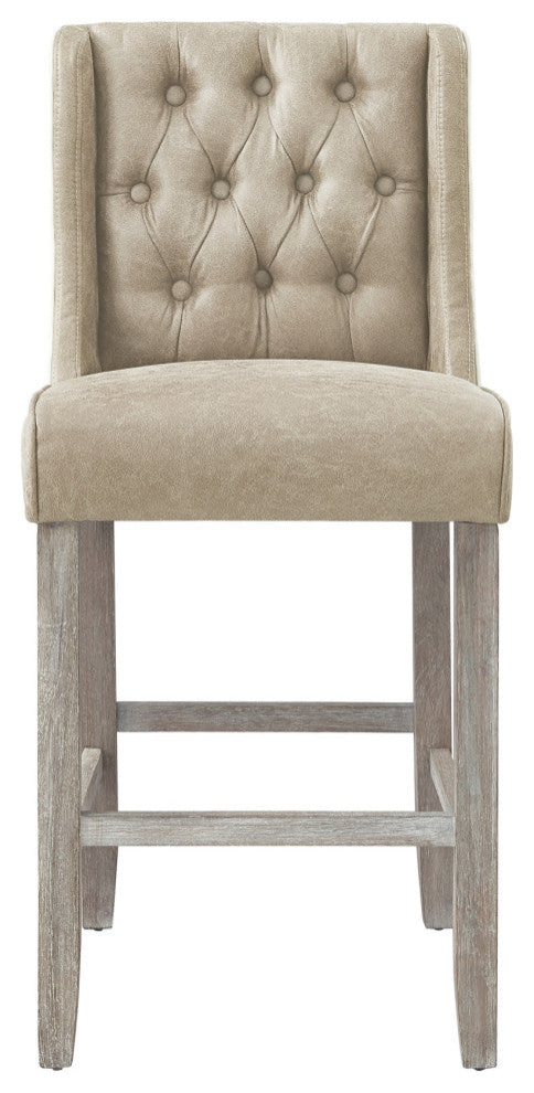 Rustic Manor Kaileigh Counter Stool, Leather PU, Beige