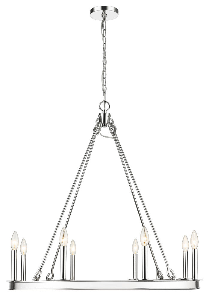 Zlite 482R-8PN 8-Light Chandelier, Polished Nickel