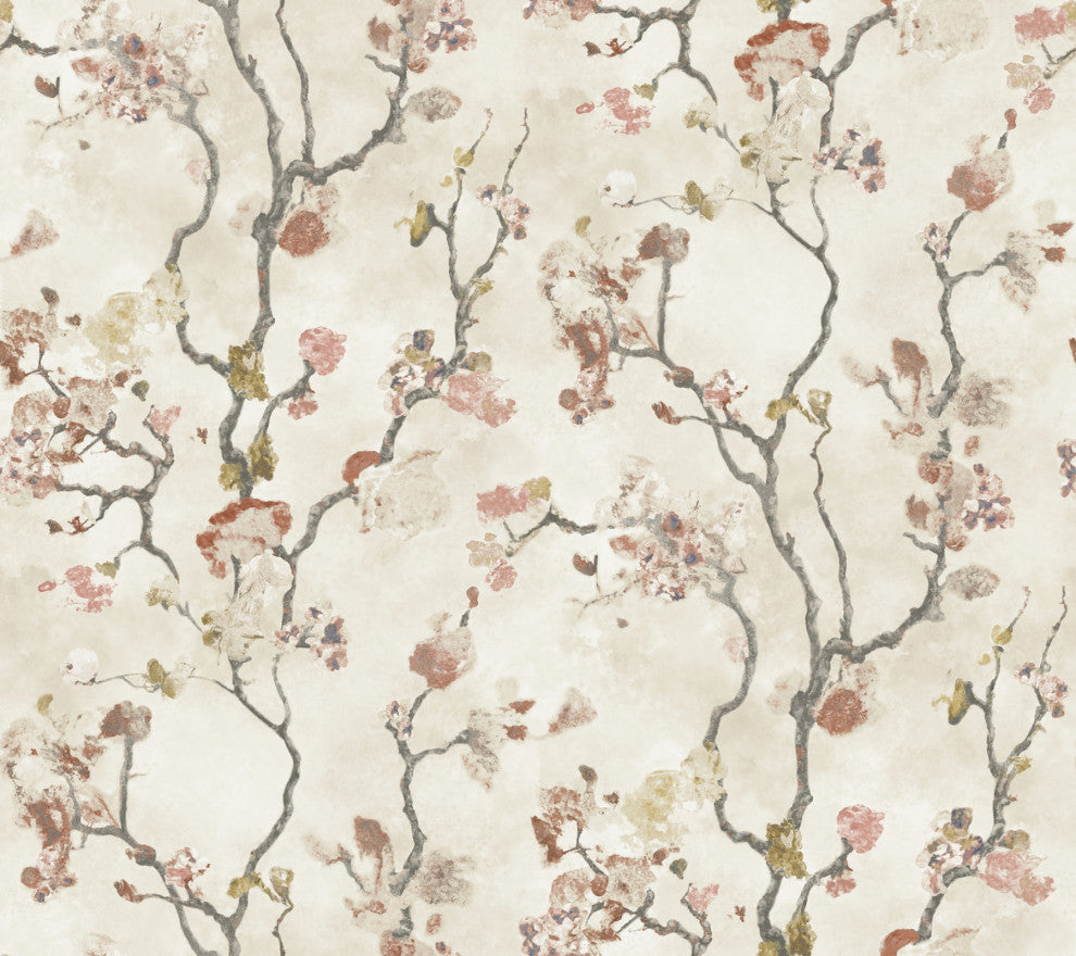Avril Chinoiserie Coral Wallpaper