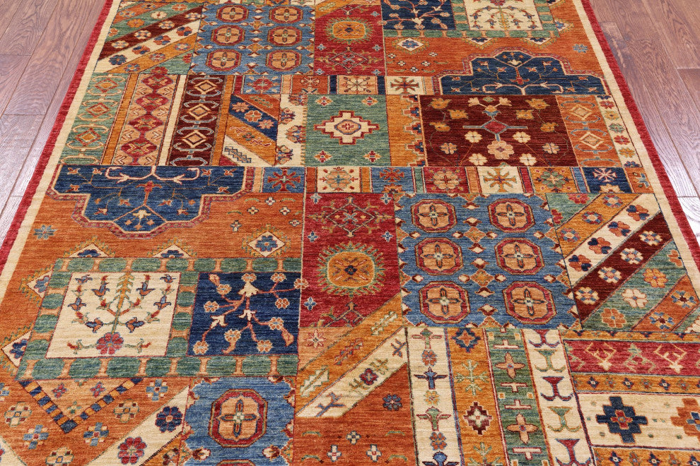 5' 11" X 8' 0" Hand-Knotted Super Kazak Wool Rug - Q11027