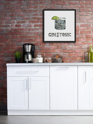 "Gin & Tonic" Framed Painting Print, 12"x12"