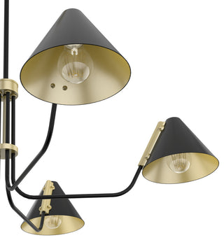 Hunter Grove Isle 5-Light Chandelier Light Fixture, Matte Black/Modern Brass