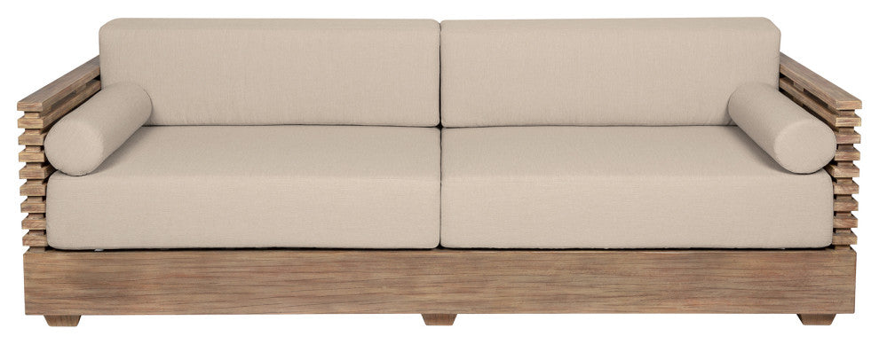 Vivid Outdoor Patio 4-Piece Conversation Set Taupe Olefin Cushions