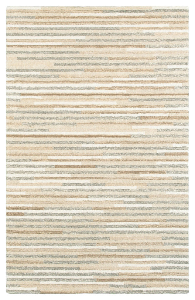 5" x 8" Beige and Gray Eclectic LinesArea Rug