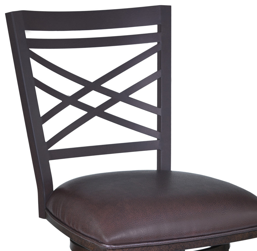 Fargo 30" Barstool, Auburn Bay finish With Brown Pu upholstery