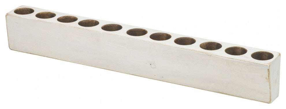 Distressed White 11 Hole Sugar Mold Candle Holder