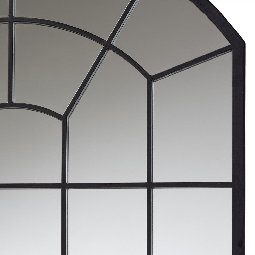 Modern and Contemporary Black Metal Accent Wall Mirror