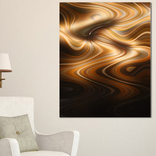 "Brown Curved Waves Texture" Abstract Digital Canvas Print