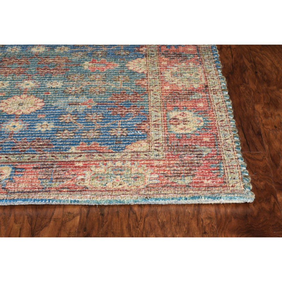 KAS Morris 2227 Blue/Red Traditions Area Rug, 7'6"x9'6"