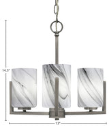 Atlas 3-Light Chandelier, Graphite/Onyx Swirl