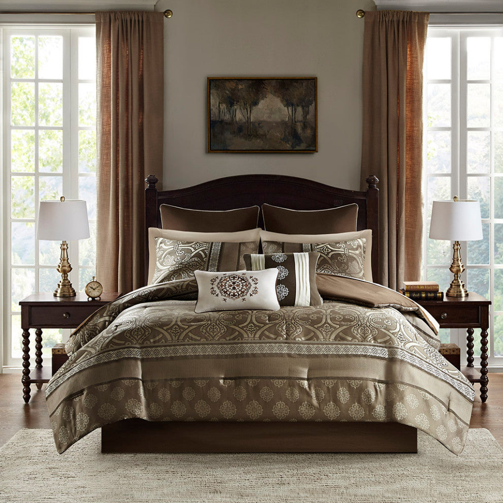 Madison Park Essentials Zara 16 Piece Jacquard Comforter Set
