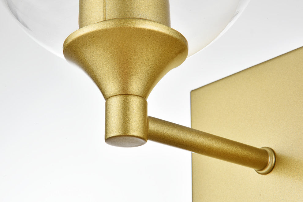 1 Light Brass And Clear Bath Sconce
