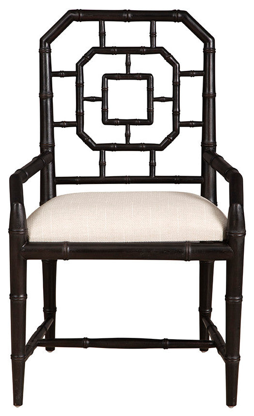 Lahara Mahogany Upholstered Dining Chair, Black