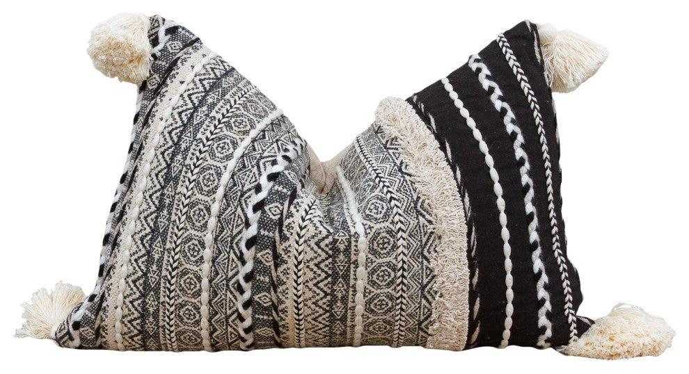 Metallic Gray Nomadic Moroccan Lumbar Pillow