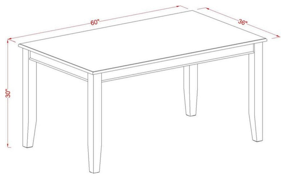 Duno5-Blk-W 5-Piece Dinette Set-Dinette Table And 4 Dining Chairs
