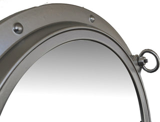 Porthole Mirror, Silver Finish, 24''