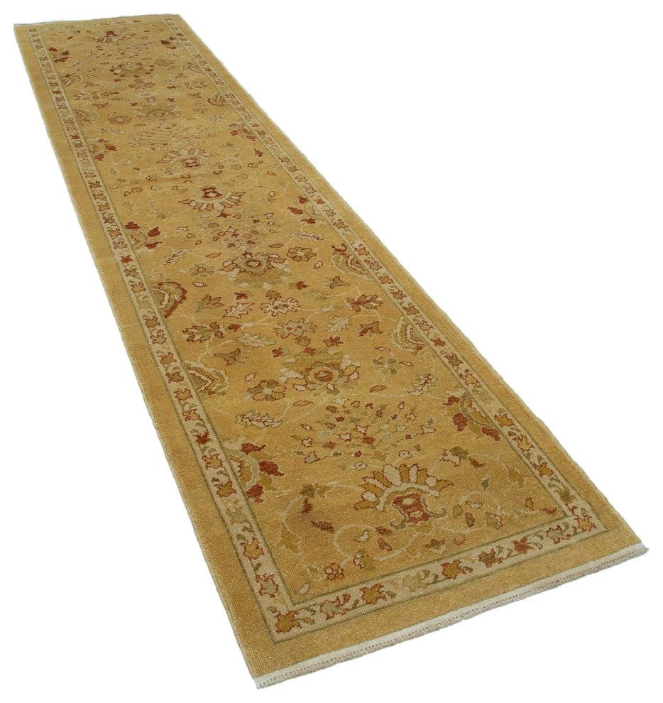 Rug N Carpet - Hand-Knotted Oriental 2' 9" x 11' 10" Runner Oushak Area Rug