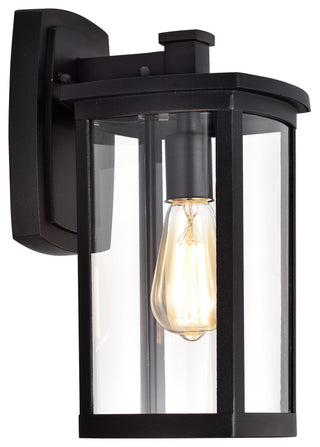 CHLOE Lighting QUILL Transitional 1-Light Textured Black Outdoor Wall Sconce